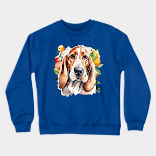 Cute dog and fruits basset hound dog gifts for all Crewneck Sweatshirt